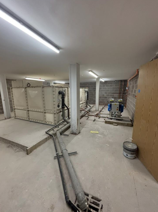 Commercial pipework installation